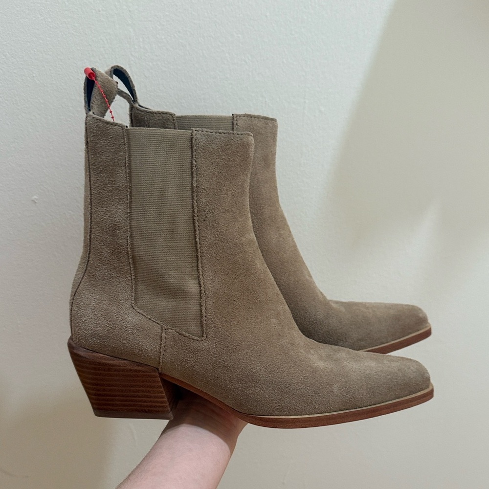 rag & bone Taupe Suede Ankle Boots
